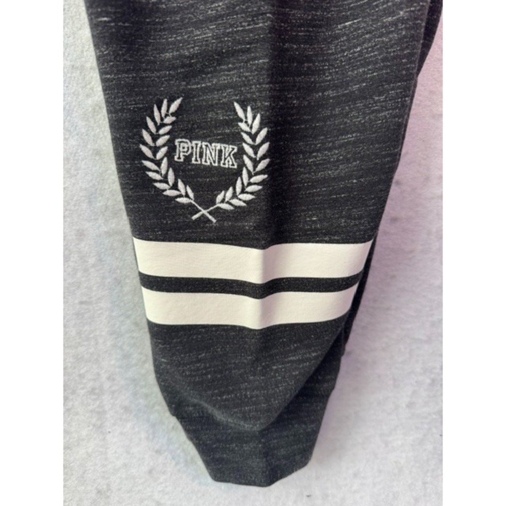 Victorias Secret Pink LOUNGE Campus Skinny Jogger Sweat Pants LRG Grey Striped - Picture 5 of 8